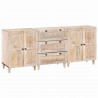 Bufet 3 pcs Biały 180 x 33,5 x 75 cm lite drewno mango