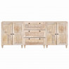 Bufet 3 pcs Biały 180 x 33,5 x 75 cm lite drewno mango