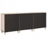 Bufet 3 pcs Biały 180 x 33,5 x 75 cm lite drewno mango