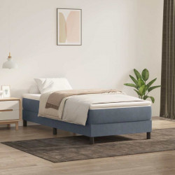 Łóżko kontynentalne z materacem, ciemnoszary aksamit, 100x210cm