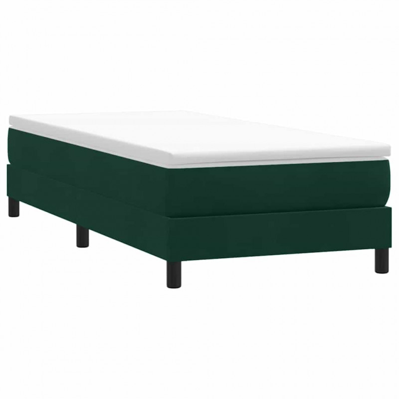 Łóżko kontynentalne z materacem, ciemnozielone, 90x220 cm