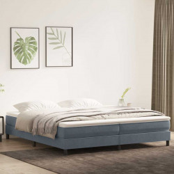 Łóżko typu Box Spring z materacem Ciemnoszary 200x220cm Aksamit