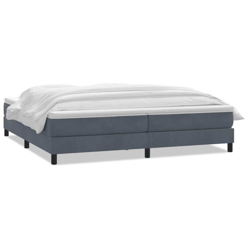 Łóżko typu Box Spring z materacem Ciemnoszary 200x220cm Aksamit