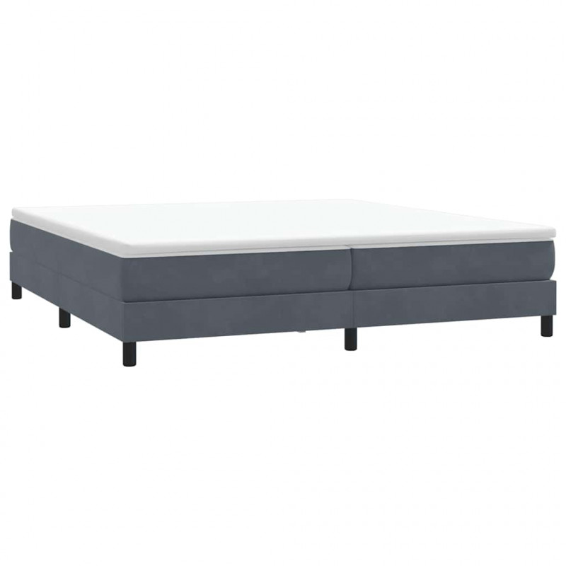 Łóżko typu Box Spring z materacem Ciemnoszary 200x220cm Aksamit