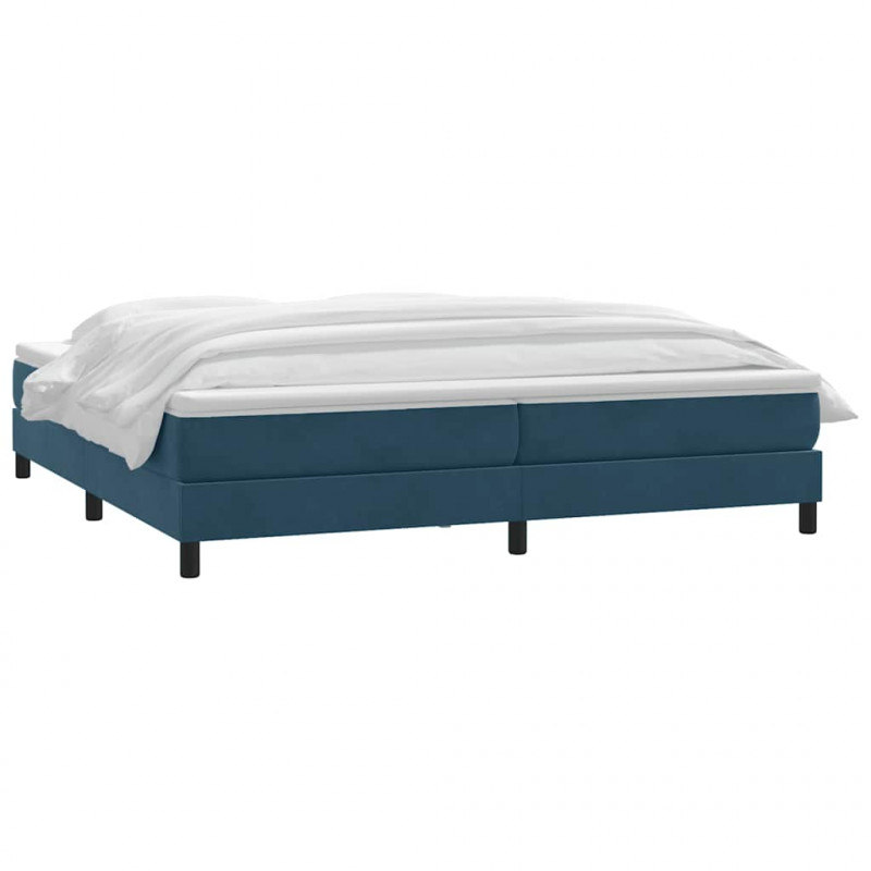 Łóżko typu Box Spring z materacem Ciemnoniebieski 200x220 cm