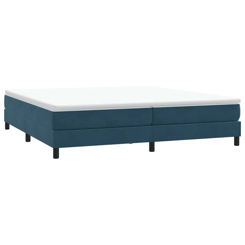 Łóżko typu Box Spring z materacem Ciemnoniebieski 200x220 cm