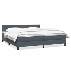 Łóżko typu Box Spring z materacem Ciemnoszary 200x220 cm