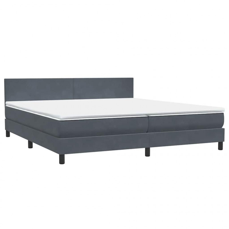 Łóżko typu Box Spring z materacem Ciemnoszary 200x220 cm