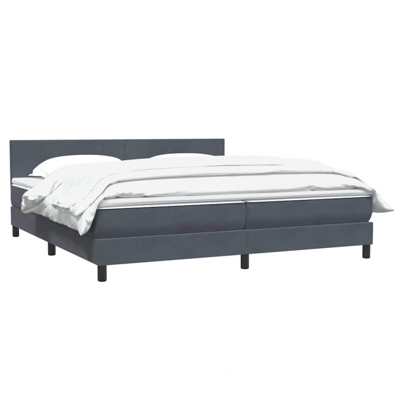 Łóżko typu Box Spring z materacem Ciemnoszary 200x220 cm