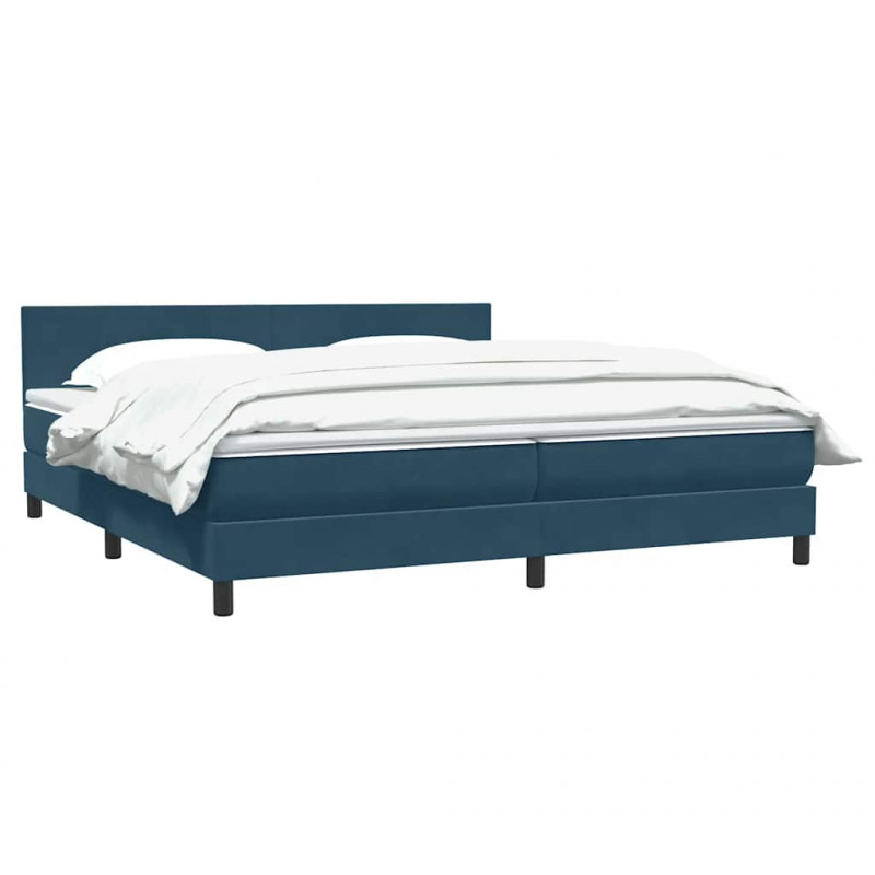 Łóżko typu Box Spring z materacem Ciemnoniebieski 200x220 cm