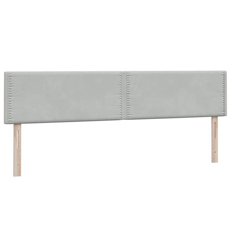 Łóżko kontynentalne z materacem, jasnoszare, aksamit, 200x210cm
