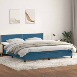Łóżko typu Box Spring z materacem Ciemnoniebieski 200x220 cm