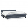 Łóżko typu Box Spring z materacem Ciemnoszary 200x220cm Aksamit