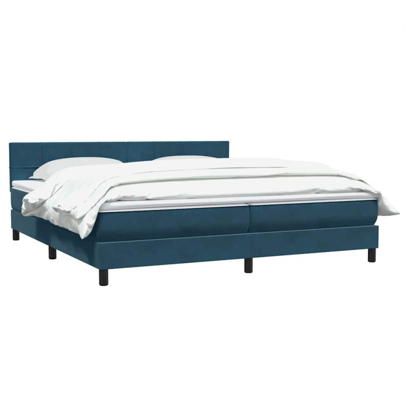 Łóżko typu Box Spring z materacem Ciemnoniebieski 200x220 cm