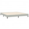 Łóżko kontynentalne z materacem, jasnoszare, aksamit, 200x210cm
