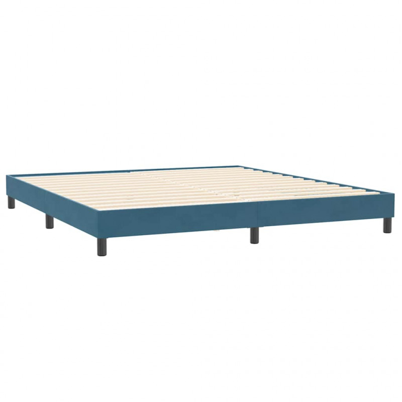 Łóżko typu Box Spring z materacem Ciemnoniebieski 200x220 cm