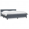 Łóżko typu Box Spring z materacem Ciemnoszary 200x220cm Aksamit