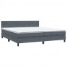 Łóżko typu Box Spring z materacem Ciemnoszary 200x220cm Aksamit