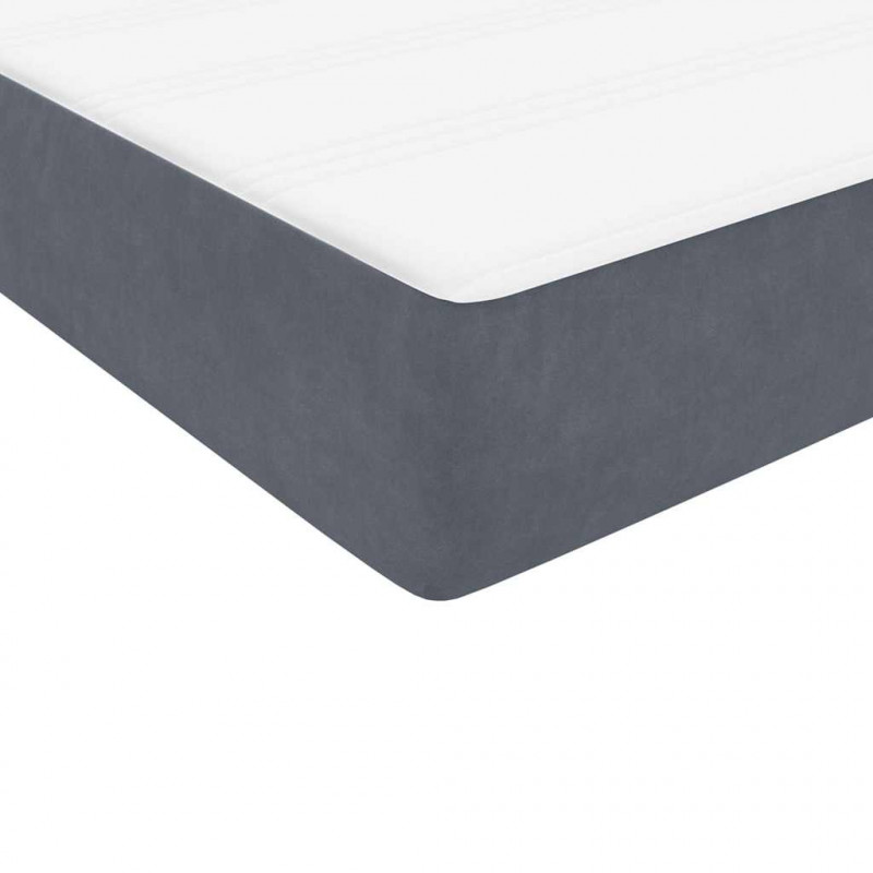 Łóżko typu Box Spring z materacem Ciemnoszary 200x220cm Aksamit