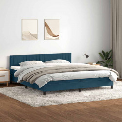 Łóżko typu Box Spring z materacem Ciemnoniebieski 200x220 cm
