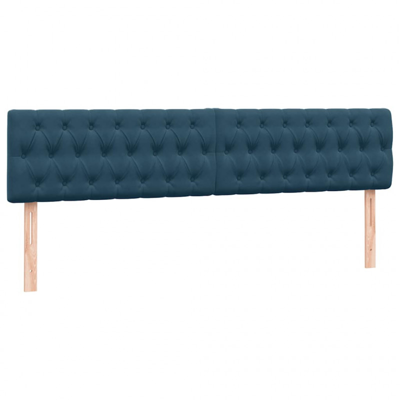 Łóżko typu Box Spring z materacem Ciemnoniebieski 200x220 cm