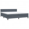 Łóżko typu Box Spring z materacem Ciemnoszary 200x220cm Aksamit