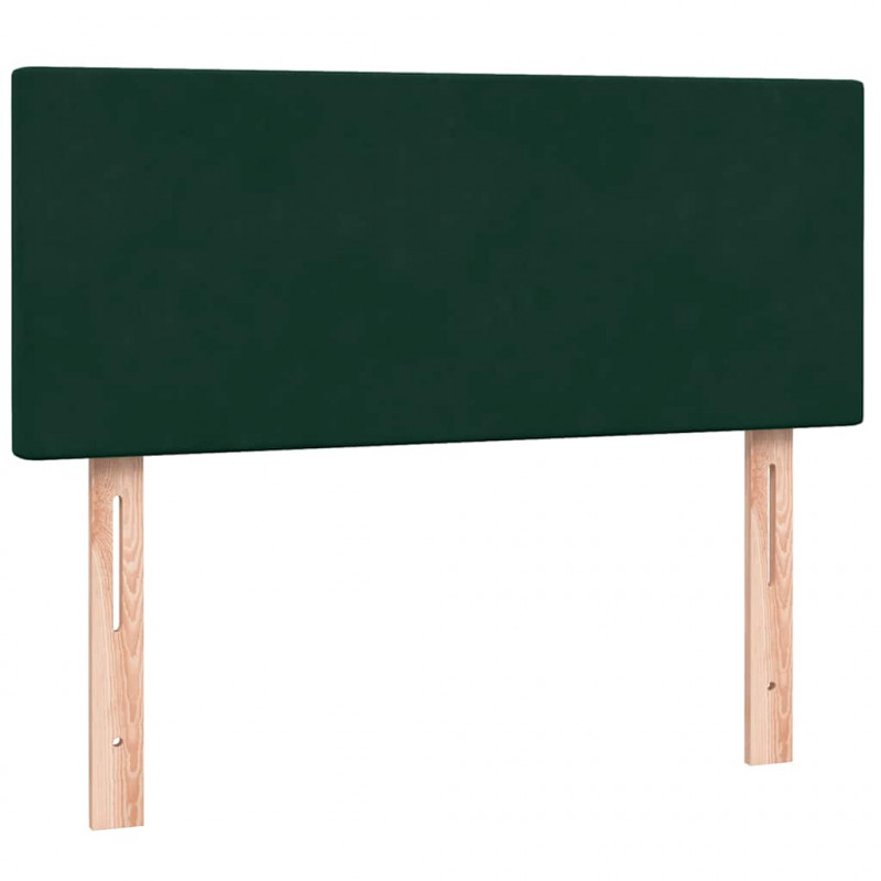 Łóżko kontynentalne z materacem i LED, ciemnozielone, 120x210 cm