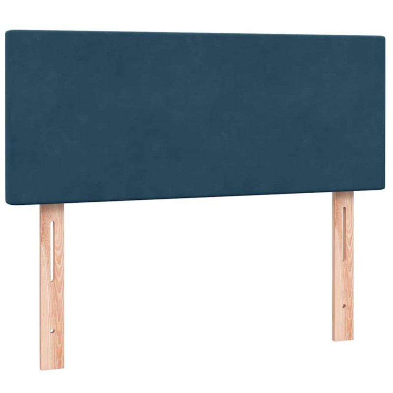 Łóżko kontynentalne z materacem i LED, ciemnoniebieskie, 120x210 cm