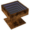 Stolik kawowy z LED, opalany dąb, 50x50x45 cm