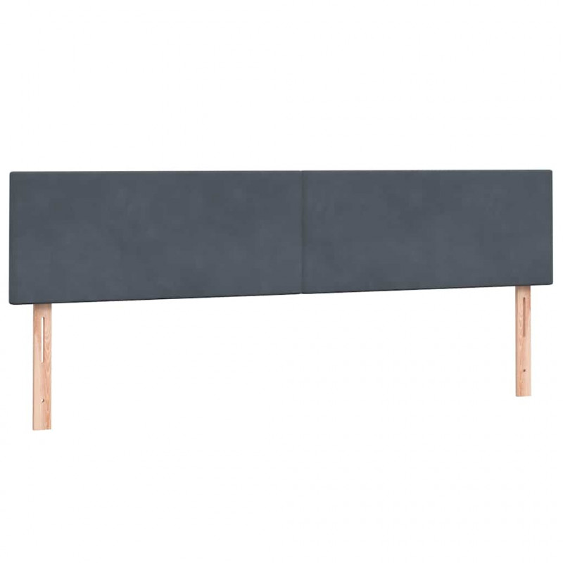 Łóżko kontynentalne z materacem i LED Ciemnoszary 200x220cm Aksamit