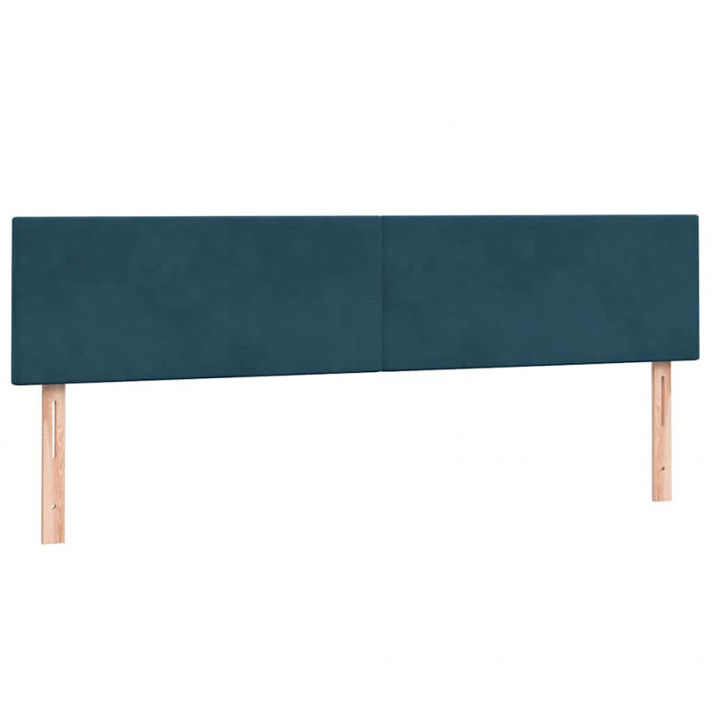 Łóżko kontynentalne z materacem i LED Ciemnoniebieski 200x220 cm