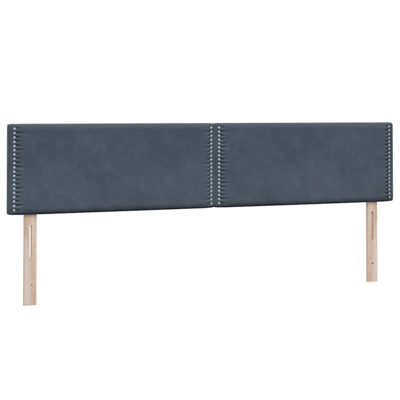 Łóżko kontynentalne z materacem i LED Ciemnoszary 200x220cm Aksamit