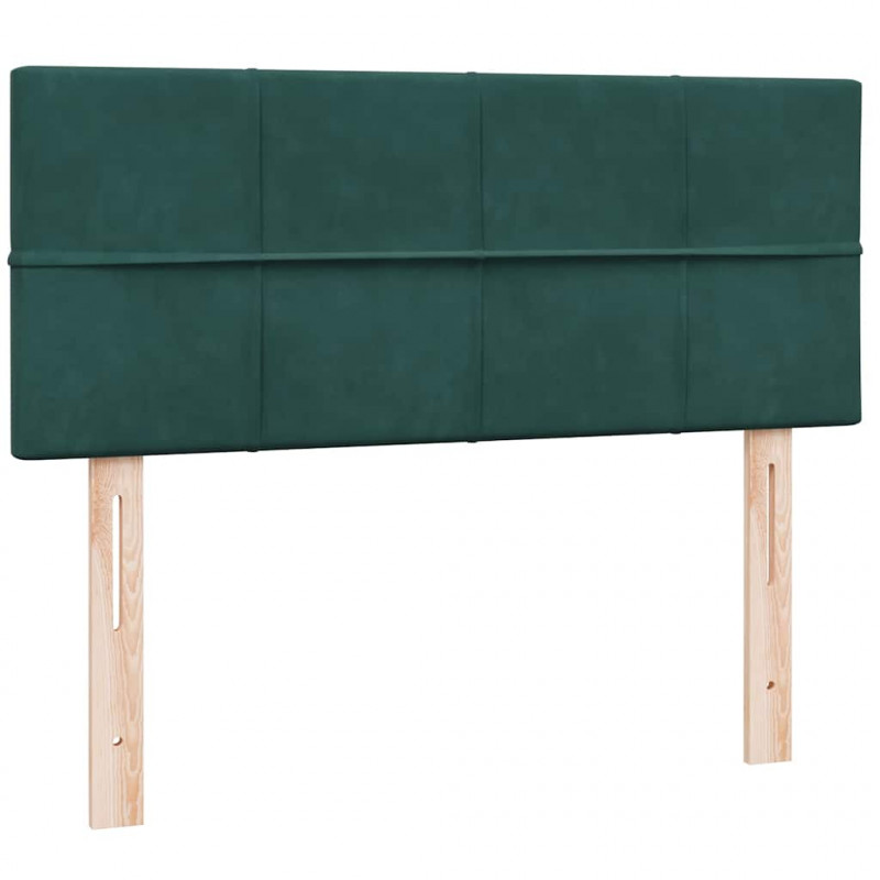 Łóżko kontynentalne z materacem i LED, ciemnozielone, 120x210 cm