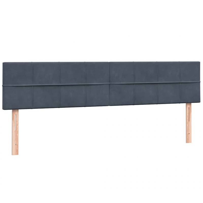 Łóżko kontynentalne z materacem i LED Ciemnoszary 200x220cm Aksamit