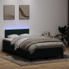 Łóżko kontynentalne z materacem i LED, ciemnozielone, 120x210 cm