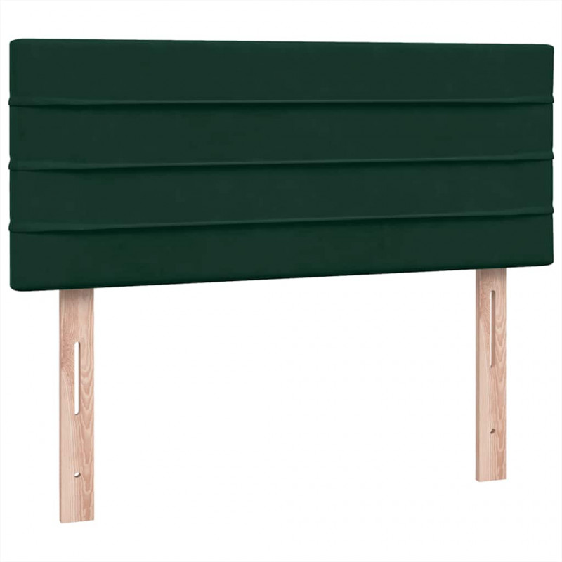 Łóżko kontynentalne z materacem i LED, ciemnozielone, 120x210 cm