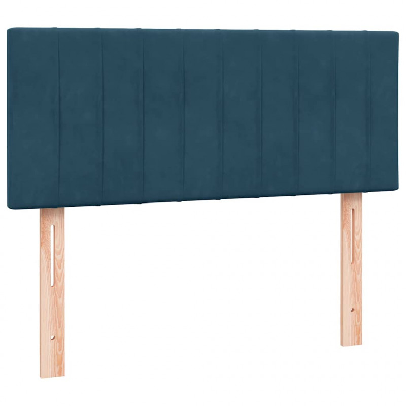Łóżko kontynentalne z materacem i LED, ciemnoniebieskie, 120x210 cm