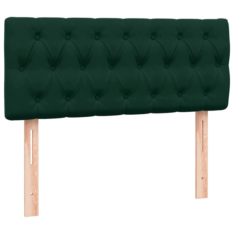 Łóżko kontynentalne z materacem i LED, ciemnozielone, 120x210 cm