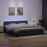 Łóżko kontynentalne z materacem i LED Ciemnoszary 200x220cm Aksamit