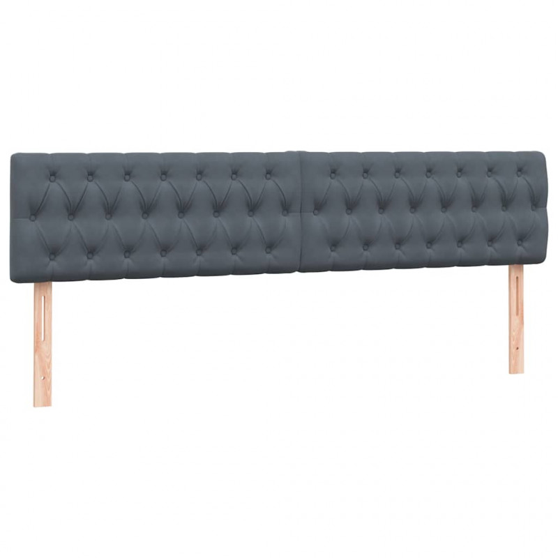 Łóżko kontynentalne z materacem i LED Ciemnoszary 200x220cm Aksamit