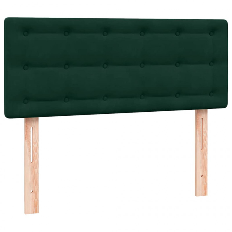 Łóżko kontynentalne z materacem i LED, ciemnozielone, 120x210 cm