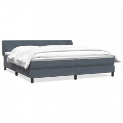 Łóżko typu Box Spring z materacami Ciemnoszary 200x220 cm