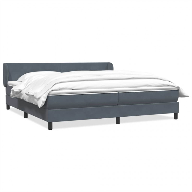 Łóżko typu Box Spring z materacami Ciemnoszary 200x220 cm