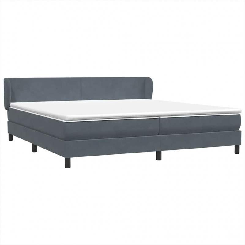Łóżko typu Box Spring z materacami Ciemnoszary 200x220 cm