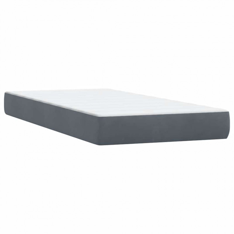Łóżko typu Box Spring z materacami Ciemnoszary 200x220 cm