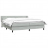 Łóżko typu Box Spring z materacami Jasnoszary 200x210cm Aksamit