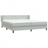 Łóżko typu Box Spring z materacami Jasnoszary 200x210cm Aksamit