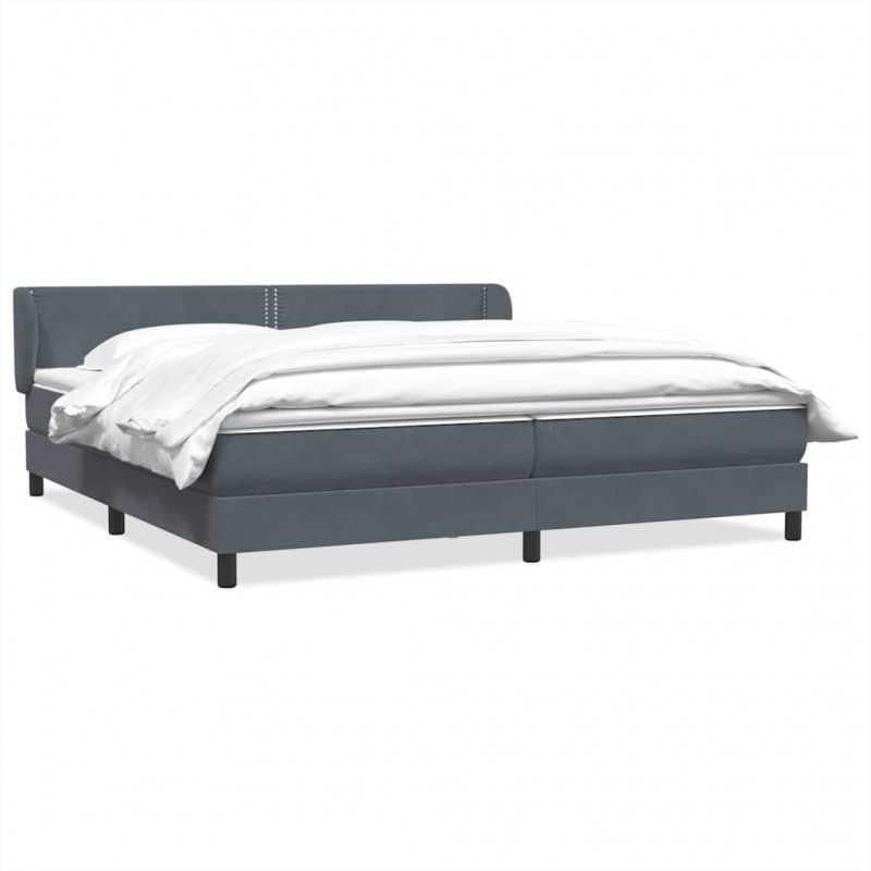 Łóżko typu Box Spring z materacami Ciemnoszary 200x220 cm