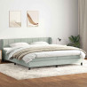 Łóżko typu Box Spring z materacami Jasnoszary 200x210cm Aksamit