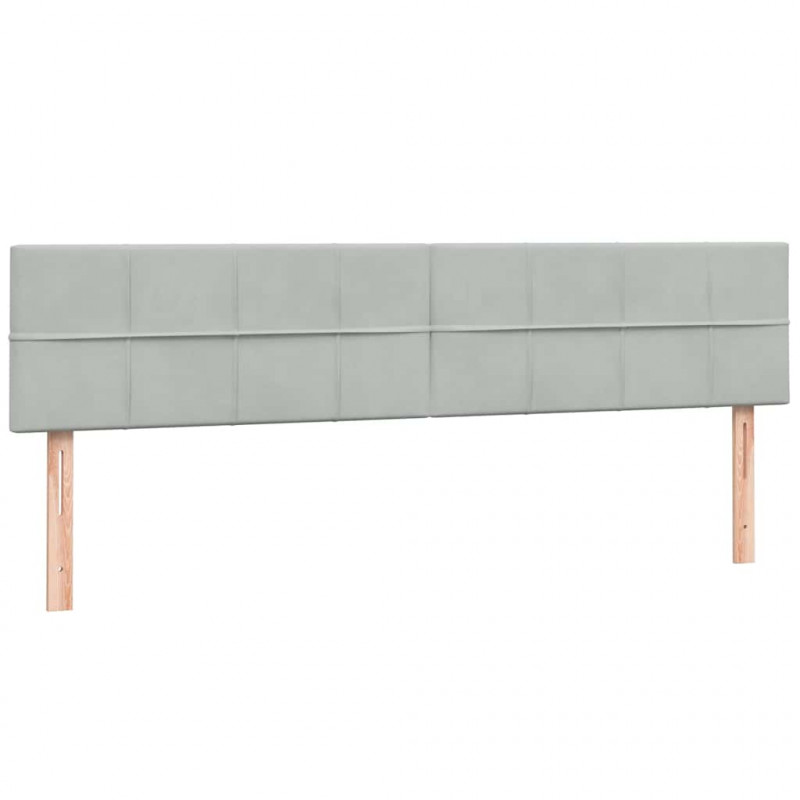 Łóżko typu Box Spring z materacami Jasnoszary 200x210cm Aksamit